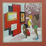 fresque naïve pour une galerie d'Art